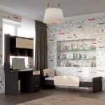 Спальня Дитяча Еверест Бриз Комплект 10 (модульна - 2 елементи) венге + дуб молочний (DTM-2566)