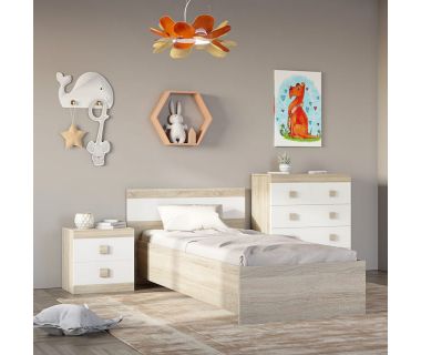 Спальня Детская Эверест Соната Комплект 8 (модульная - 3 элемента) дуб сонома + белый (DTM-2593)