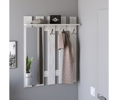 Вішалка настінна із дзеркалом Еверест Ліберті 90x15.2x110 см дуб крафт білий (DTM-2630)