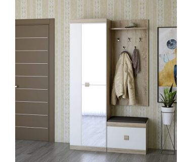 Прихожая Эверест Соната 3 (модульная - 4 элемента) дуб сонома + белый (DTM-2195)