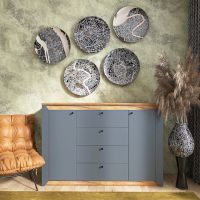 Комод в спальню Эверест Нордик-1400 140х38х95 см Графит + Дуб крафт золотой (DTM-5532)