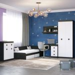 Спальня Детская Эверест Соната Комплект 6 (модульная - 5 элементов) венге темный + белый (DTM-2588)