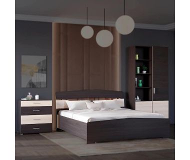 Спальня Еверест Бриз комплект 4 (модульна - 4 елементи) венге + дуб молочний (DTM-2552) Спальня Еверест Бриз комплект 4 (модульна - 4 елементи) венге + дуб молочний (DTM-2552)