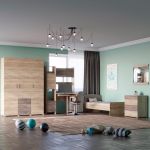 Спальня Дитяча Еверест Бриз Комплект 8 (модульна - 5 елементів) сонома + трюфель (DTM-2563)