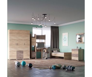 Спальня Дитяча Еверест Бриз Комплект 8 (модульна - 5 елементів) сонома + трюфель (DTM-2563) Спальня Дитяча Еверест Бриз Комплект 8 (модульна - 5 елементів) сонома + трюфель (DTM-2563)