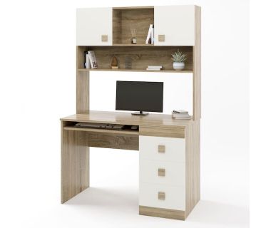 Стол письменный с надстройкой Эверест Соната дуб сонома + белый (DTM-2626) Стол письменный с надстройкой Эверест Соната дуб сонома + белый (DTM-2626)
