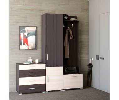 Прихожая Эверест Бриз-2 (3 элемента) венге + дуб молочный (DTM-2665)