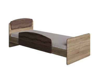 Кровать односпальная с бортиком Эверест Астория-2 80х190 см сонома + трюфель (DTM-2099)