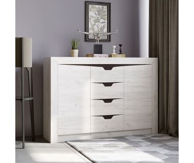 Великий комод для речей Еверест Ліберті-1400 140х38х98.5 дуб білий крафт (DTM-2139)