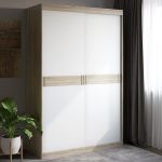 Шкаф-купе Эверест Соната 1400 двухдверный 140х60х217 дуб сонома+белый (DTM-2395)