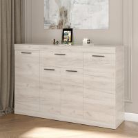 Великий комод Еверест із дверима та ящиком Соната-7 140х38х94 дуб крафт білий (DTM-2705)