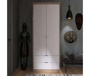 Шкаф для одежды с выдвижными ящиками Эверест Сити-800 80,2х50х204,6 см Дуб сонома/Белый (DTM-071143)