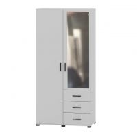 Шкаф прямой с зеркалом и ящиками Эверест Бриз ШП-4 нимфея альба (DTM-2481)