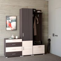 Прихожая Эверест Бриз-2 (3 элемента) венге + дуб молочный (DTM-2665)