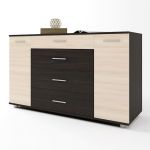 Комод для гостиной Эверест Бриз К-6 130х38х72.5 венге + дуб молочный (телескопы) (DTM-2476)