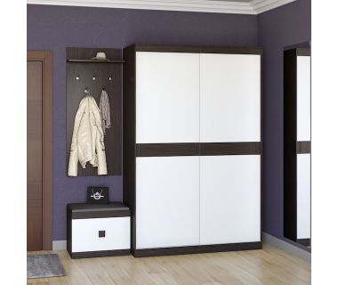 Прихожая Эверест Соната комплект 12 (модульная - 3 элемента) венге темный + белый (DTM-2525) Прихожая Эверест Соната комплект 12 (модульная - 3 элемента) венге темный + белый (DTM-2525)