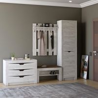 Передпокій Еверест Ліберті 5 (модульна - 4 елементи) шафа-пенал ліва, дуб крафт білий (DTM-2535)