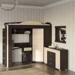 Спальня Дитяча Еверест Бриз Комплект 11 (модульна - 3 елементи) з комодом Бриз К-6 (телескопи) венге + дуб молочний (DTM-2570)