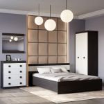 Спальня Соната Еверест Комплект 14 (модульна - 4 елементи) венге темний + білий (DTM-2619)