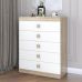 Високий комод Еверест на 5 ящиків Соната-2 80х38х101 дуб сонома + білий (DTM-2019)