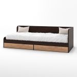 Односпальная кровать с ящиками Эверест Соната-800 80х190 см венге темный + дуб крафт золотой (DTM-2107)