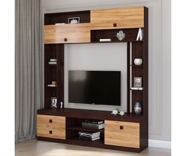 Стінка для вітальні Еверест Соната венге темний дуб дуб золотий (DTM-2251) Стінка для вітальні Еверест Соната венге темний дуб дуб золотий (DTM-2251)