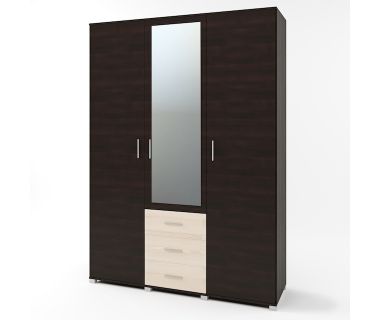 Шкаф распашной большой с зеркалом Эверест Бриз ШП-5 венге + дуб молочный  (DTM-2482)