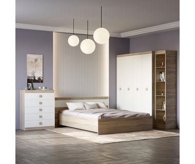 Спальня Соната Еверест Комплект 10 (модульний - 5 елементів) дуб сонома + білий (DTM-2605)