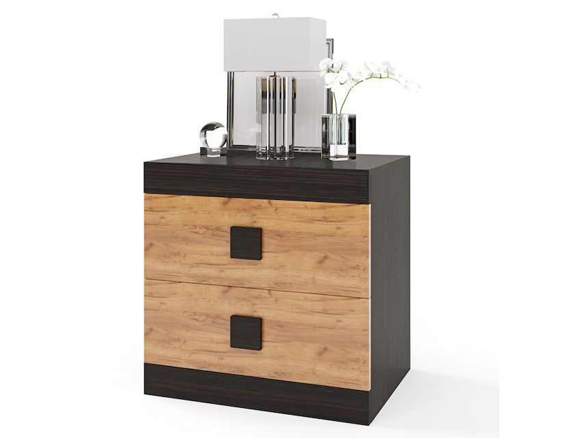 Тумба прикроватная Эверест Соната 50х38х50 венге темный + дуб крафт золотой (DTM-2076)