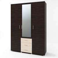 Шкаф распашной большой с зеркалом Эверест Бриз ШП-5 венге + дуб молочный  (DTM-2482)