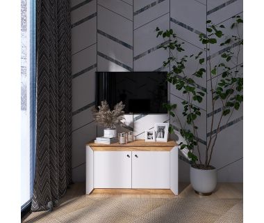 Тумба 2-х дверная закритая Эверест Нордик-980 98х38х53 см Белый + Дуб крафт золотой (DTM-5525)