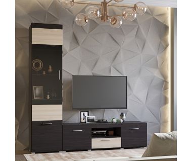 Вітальня Еверест Британія Комплект 6 (2 елементи) венге + дуб молочний (DTM-2502)