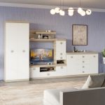 Гостиная стенка Эверест Соната 2 (модульная - 5 элементов) дуб сонома + белый (DTM-2512)