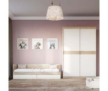 Спальня Дитяча Еверест Соната Комплект 3 (модульна - 2 елементи) дуб сонома + білий (DTM-2583)