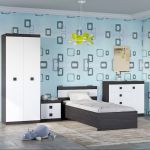 Спальня Дитяча Еверест Соната Комплект 7 (модульна - 4 елементи) темний венге + білий (DTM-2590)