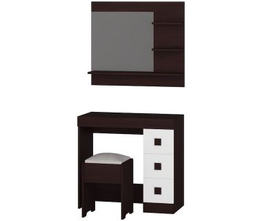 Трюмо Соната Еверест Комплект для спальні (3 елементи) венге темний + білий (DTM-2606)