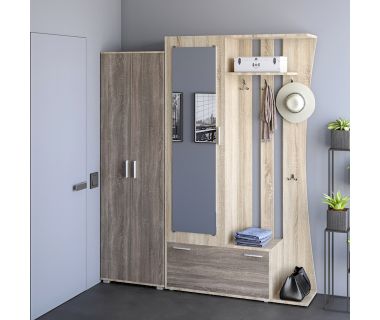 Прихожая Авео-2 Эверест с распашным шкафом ШП-1 сонома + трюфель (DTM-2662)