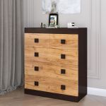 Комод для вещей Эверест на 5 ящиков Соната-3 80х38х94 венге темный + дуб крафт золотой (DTM-2032)