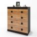 Комод для речей Еверест на 5 ящиків Соната-3 80х38х94 венге темний + дуб золотий крафт (DTM-2032)