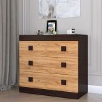 Комод Эверест на 3 ящика Соната-1 80х38х75 венге темный + дуб крафт золотой (DTM-2045)