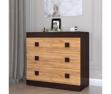 Комод Эверест на 3 ящика Соната-1 80х38х75 венге темный + дуб крафт золотой (DTM-2045) Комод Эверест на 3 ящика Соната-1 80х38х75 венге темный + дуб крафт золотой (DTM-2045)