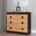 Комод Эверест на 3 ящика Соната-1 80х38х75 венге темный + дуб крафт золотой (DTM-2045)