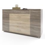 Комод для гостиной Эверест Бриз К-6 130х38х72.5 сонома + трюфель (телескопы) (DTM-2477)