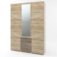 Шкаф распашной большой с зеркалом Эверест Бриз ШП-5 сонома + трюфель (DTM-2483)