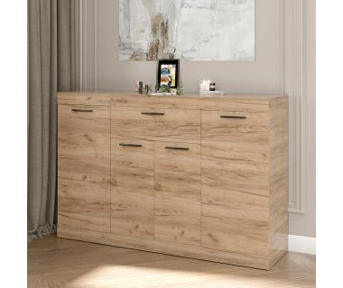 Великий комод Еверест із дверима та ящиком Соната-7 140х38х94 дуб крафт золотий (DTM-2706) Великий комод Еверест із дверима та ящиком Соната-7 140х38х94 дуб крафт золотий (DTM-2706)