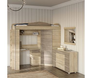 Спальня Дитяча Еверест Бриз Комплект 11 (модульна - 3 елементи) з комодом Бриз К-6 (телескопи) сонома + трюфель (DTM-2571) Спальня Дитяча Еверест Бриз Комплект 11 (модульна - 3 елементи) з комодом Бриз К-6 (телескопи) сонома + трюфель (DTM-2571)