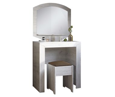 Туалетний стіл Еверест Ліберті + Пуф дуб крафт білий (DTM-2632)