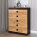 Високий комод Еверест на 5 ящиків Соната-2 80х38х101 венге темний + дуб золотий крафт (DTM-2020)