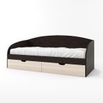 Ліжко односпальне Еверест Комфорт 80х190 см венге + дуб молочний (DTM-2096)