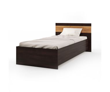 Односпальне ліжко Еверест Соната-900 90х200 см венге темний + дуб золотий крафт (DTM-2112) Односпальне ліжко Еверест Соната-900 90х200 см венге темний + дуб золотий крафт (DTM-2112)